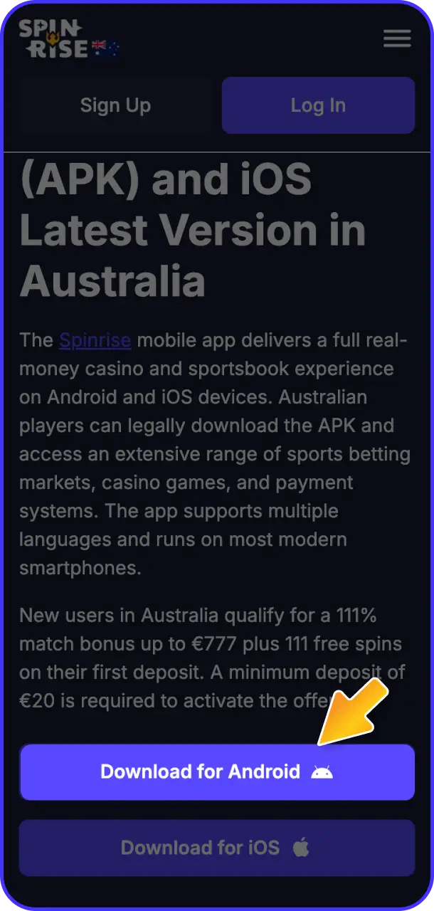 Visit this page on your mobile browser to begin the Spinrise app download.