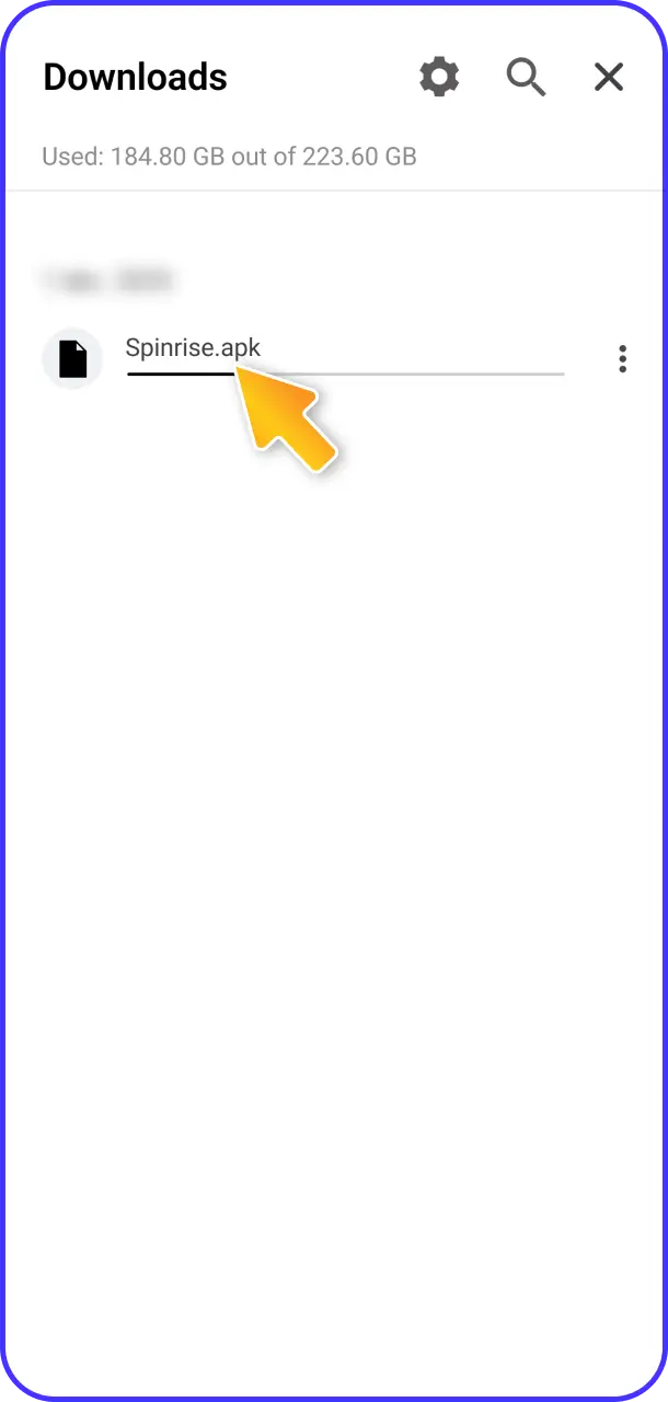 Run the installer file to complete the setup process for the Spinrise app.