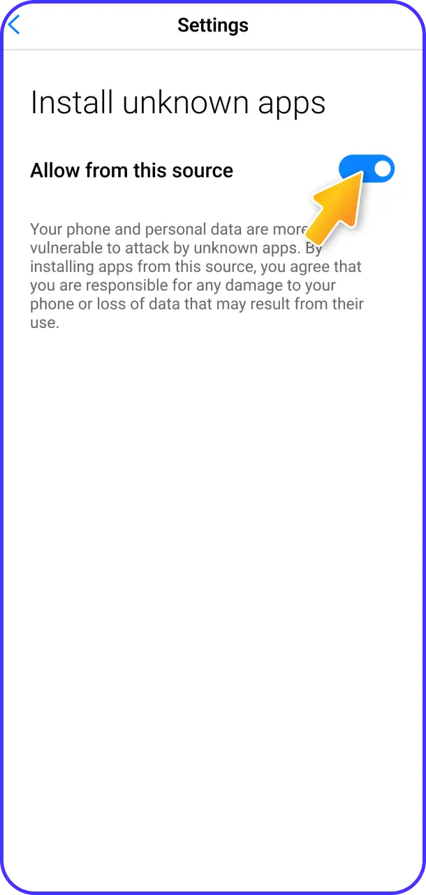 Enable unknown sources in your mobile security settings for the Spinrise app.