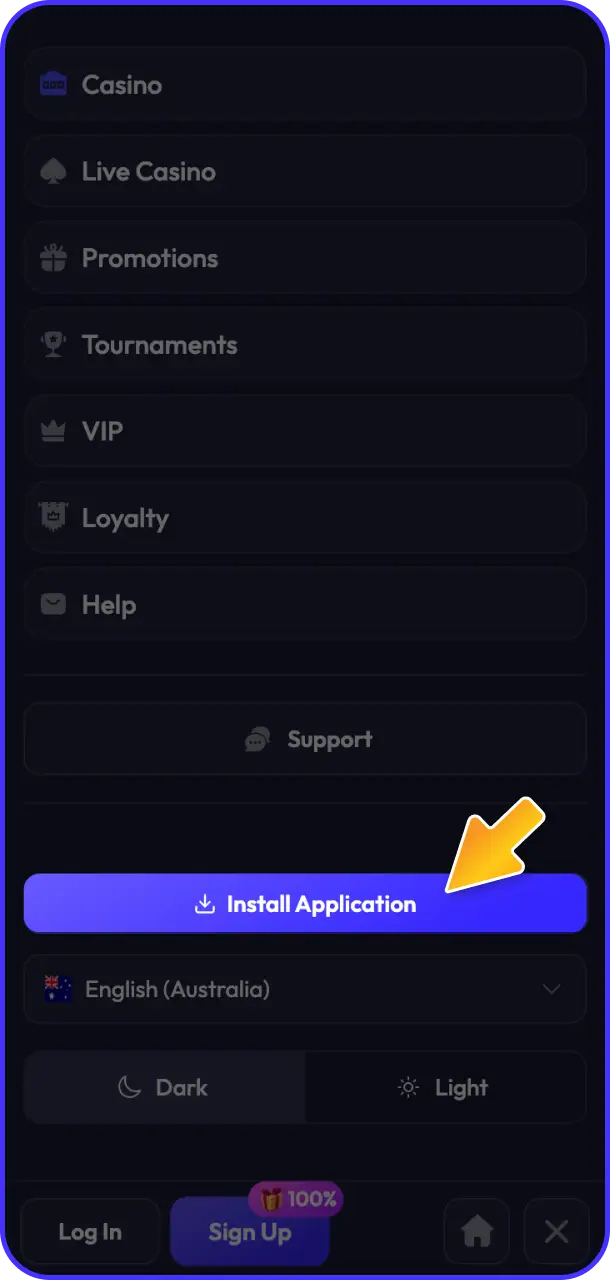 Tap the download button to initiate the installation for the Spinrise app.