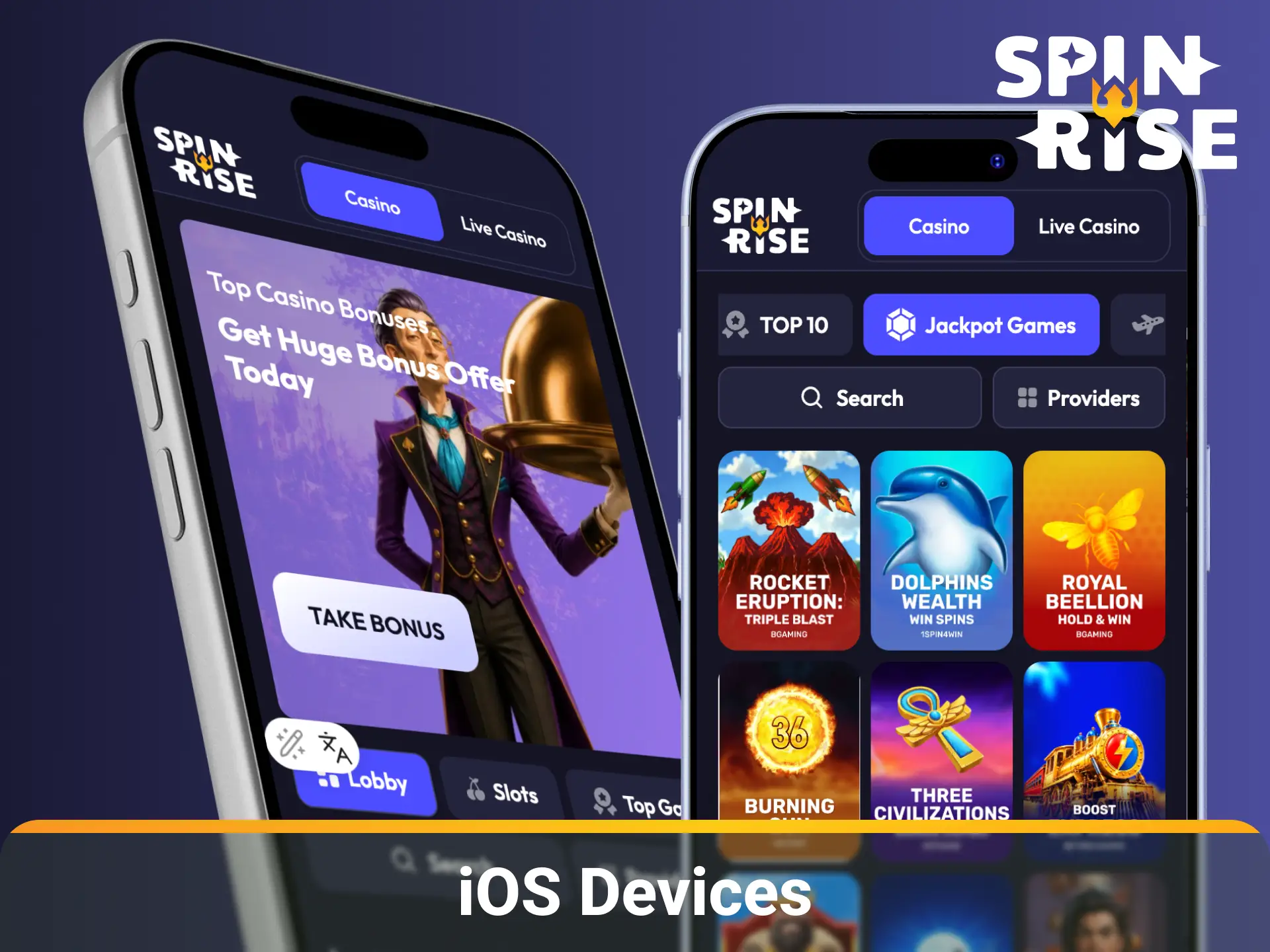 Review supported iOS devices optimized for the Spinrise app experience.