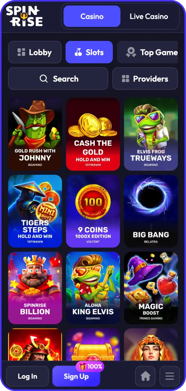 Explore top pokie games and online slot lobbies on Spinrise app.