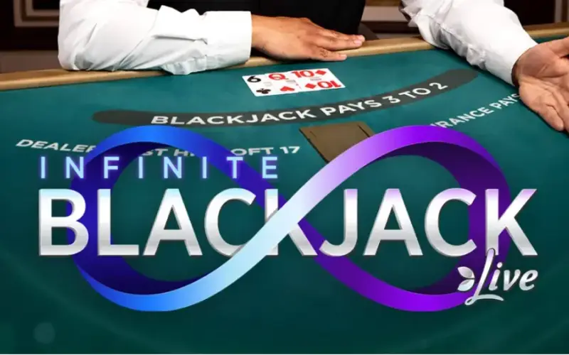 Join open tables with endless player seats and side bets on Infinite Blackjack at Spinrise casino.