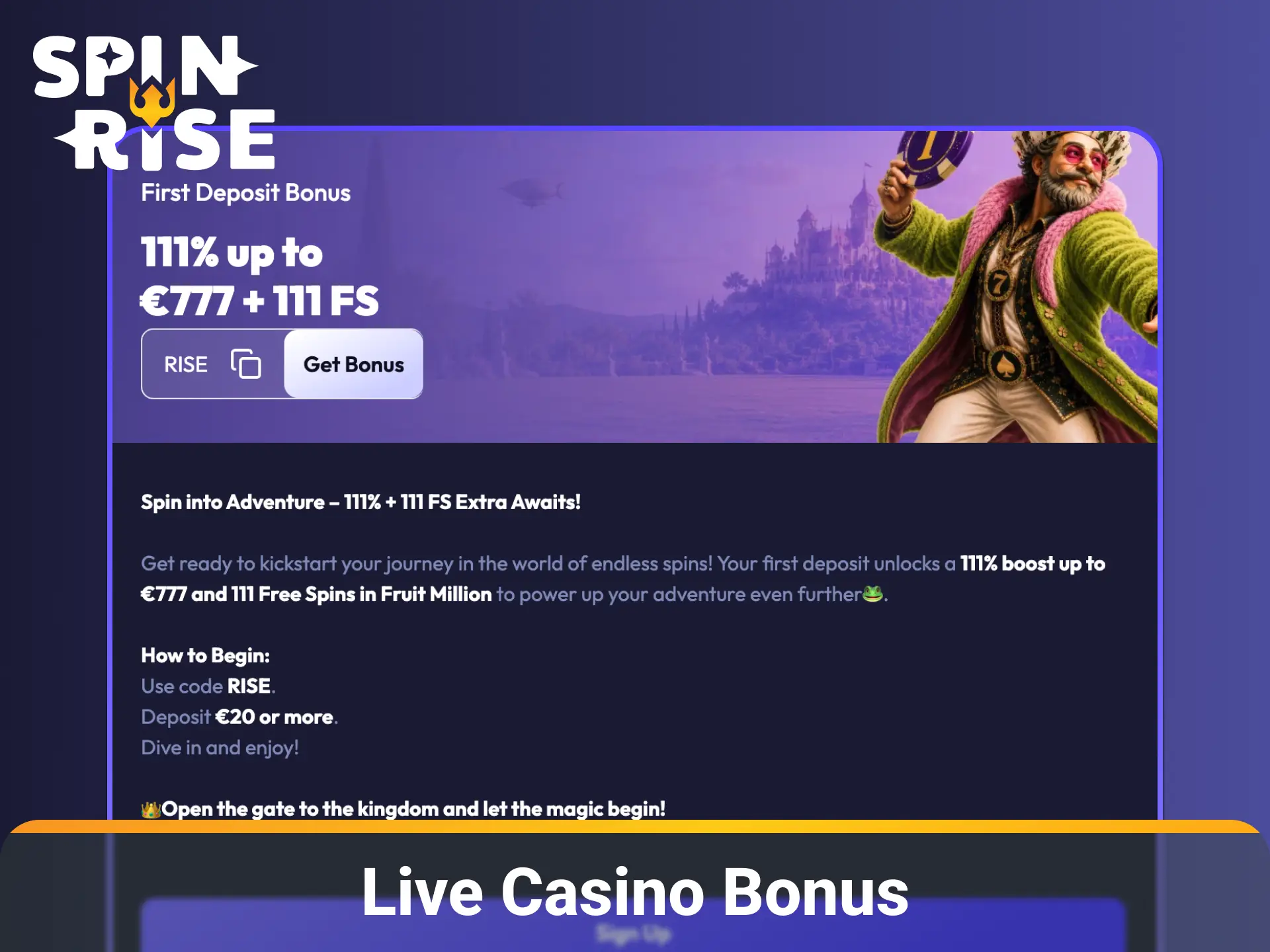 Boost your balance with exclusive live dealer promotions and bonuses at Spinrise casino.