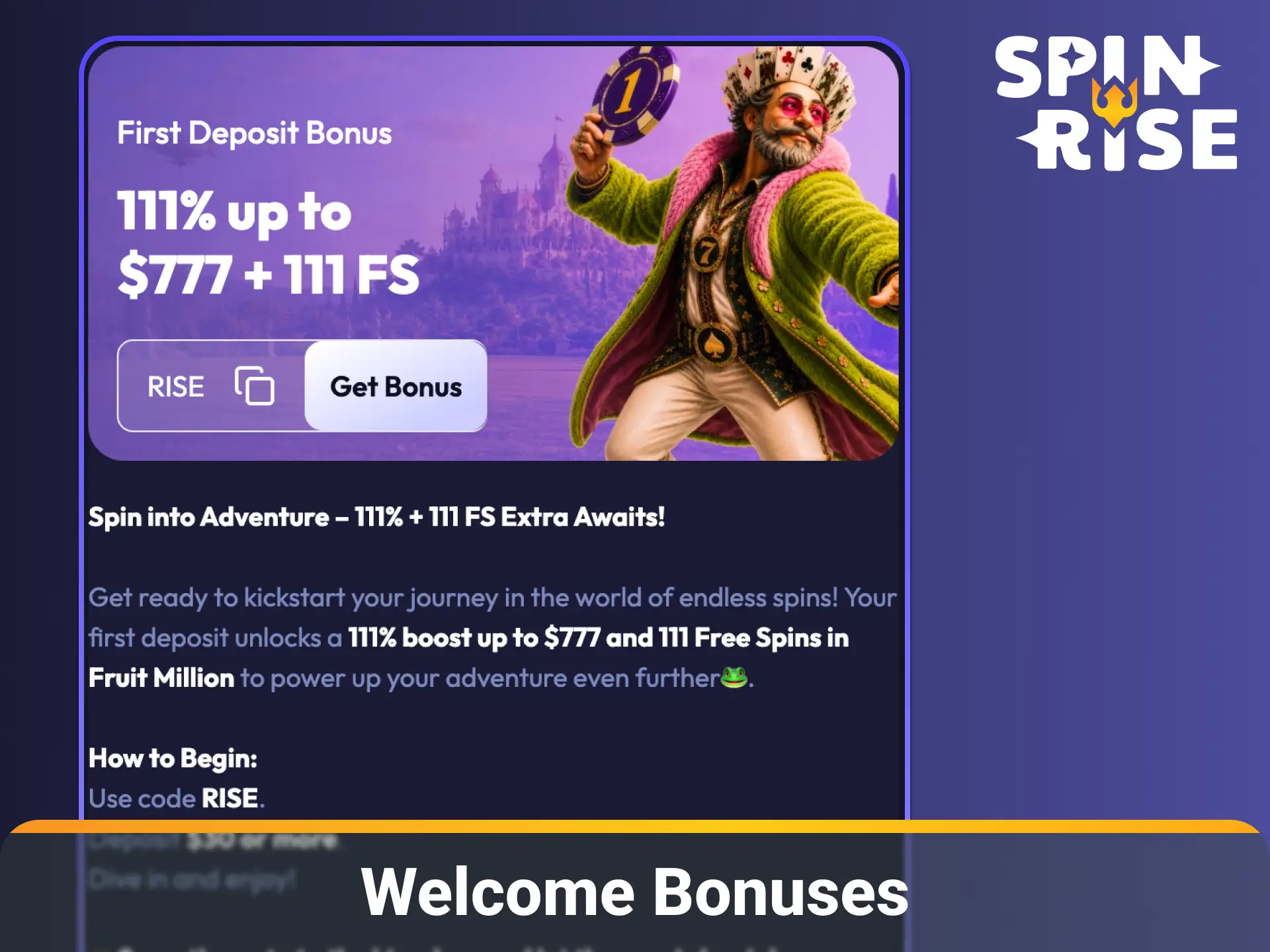 Claim exclusive Spinrise welcome bonuses designed for players from Australia.