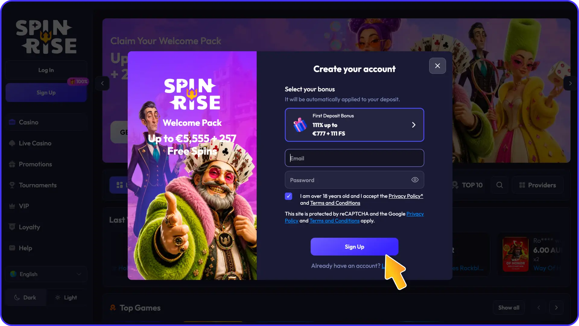 Launch the app from your Applications folder to access Spinrise online pokies and live casino games.
