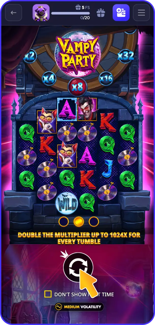 Set your bet and spin the reels to play for big payouts at Spinrise casino.