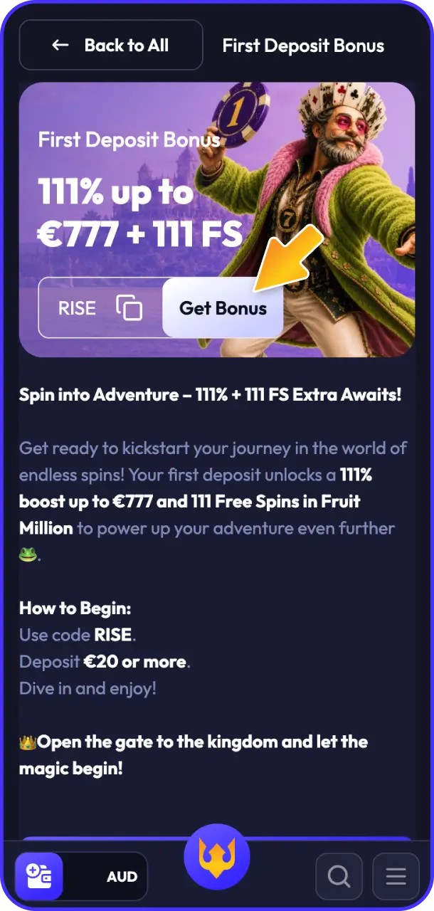 Claim your bonus offer to boost your balance at Spinrise casino.